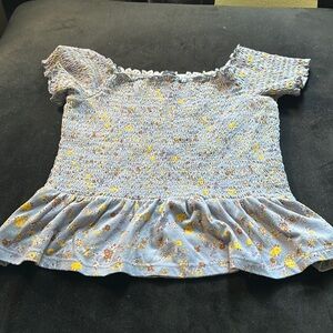 Lightly Used American Eagle Purple Floral Off Shoulder Top